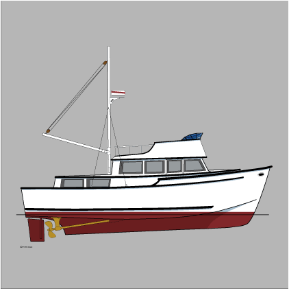 monk-style trawler yacht